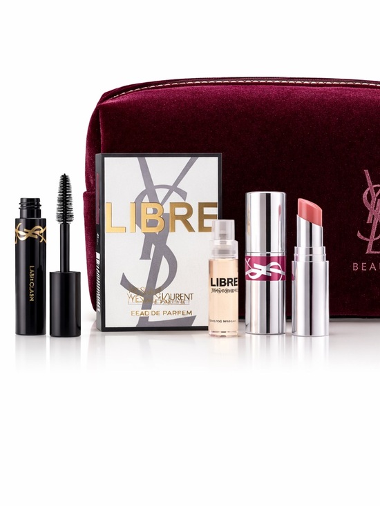 NWT Yves Saint Laurent Burgundy bag Makeup Set